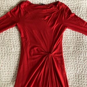 Beautiful Vermilion Red Midi Holiday Party Dress | Claudia Sträter